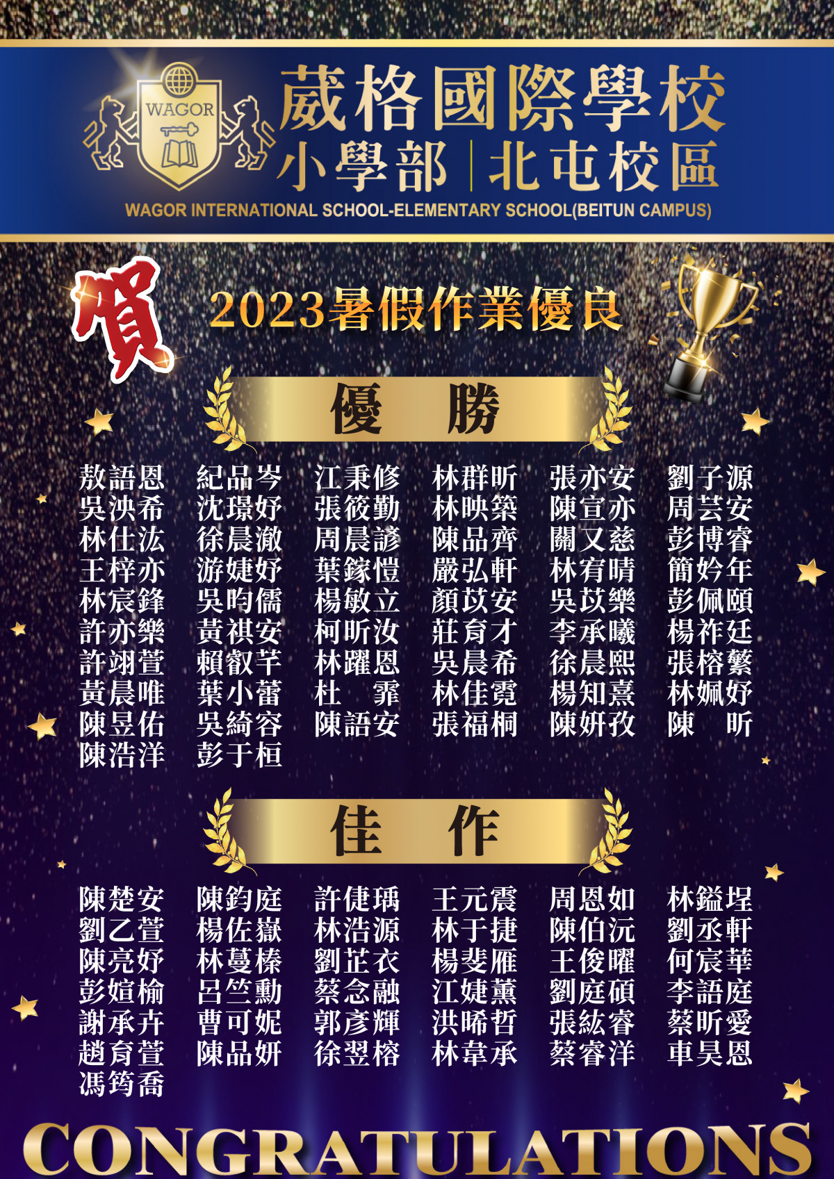 2023暑假作業優良